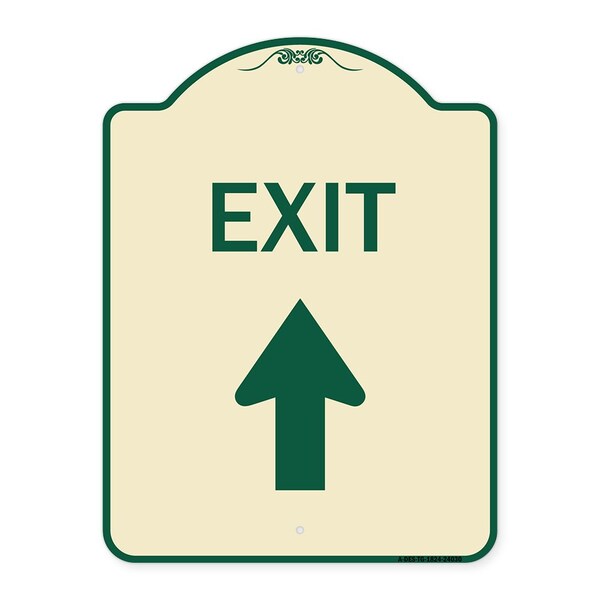 Signmission Exit Exit with Up Arrow Heavy-Gauge Aluminum Architectural Sign, 24" H, 18" L, TG-1824-24030 A-DES-TG-1824-24030 - main